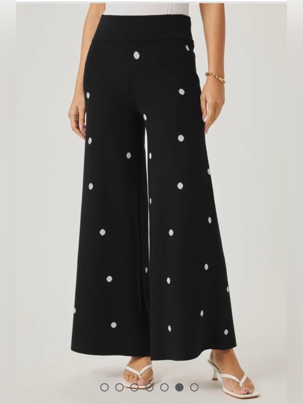 Splendid @cellajaneblog Polka Dot Knit Wide Leg Pant Size XS